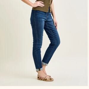 Judy Blue 9/29 Lara Pull On Double Cuffed Slim womens Jeans jb88750 dark wash
